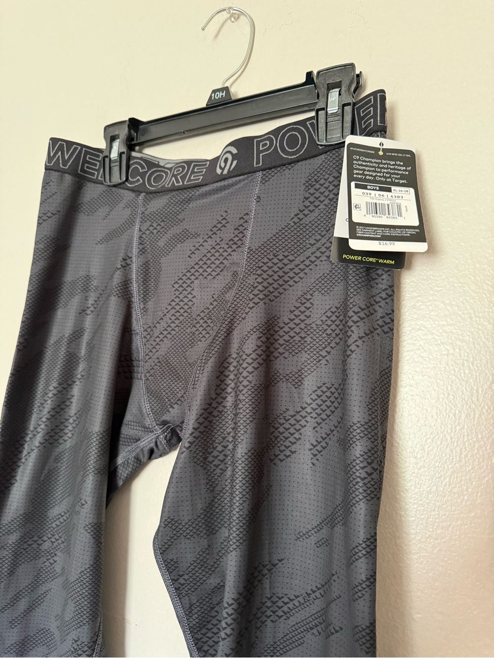Champion Boys Black Gray Tilt Camo Performance Leggings